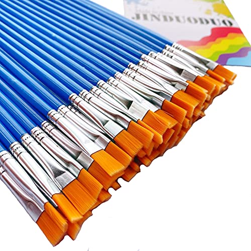60 Pcs Paint Brushes For Kids/Students/Teens/Beginners, Watercolor/Oil/Acrylic Paint Brush Set For Art Class Painting, Plastic Handle Small Paintbrushes Bulk #TOP1