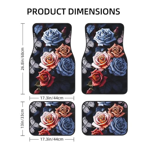 Tapis de sol de voiture imperméables antidérapants roses et papillons - 3