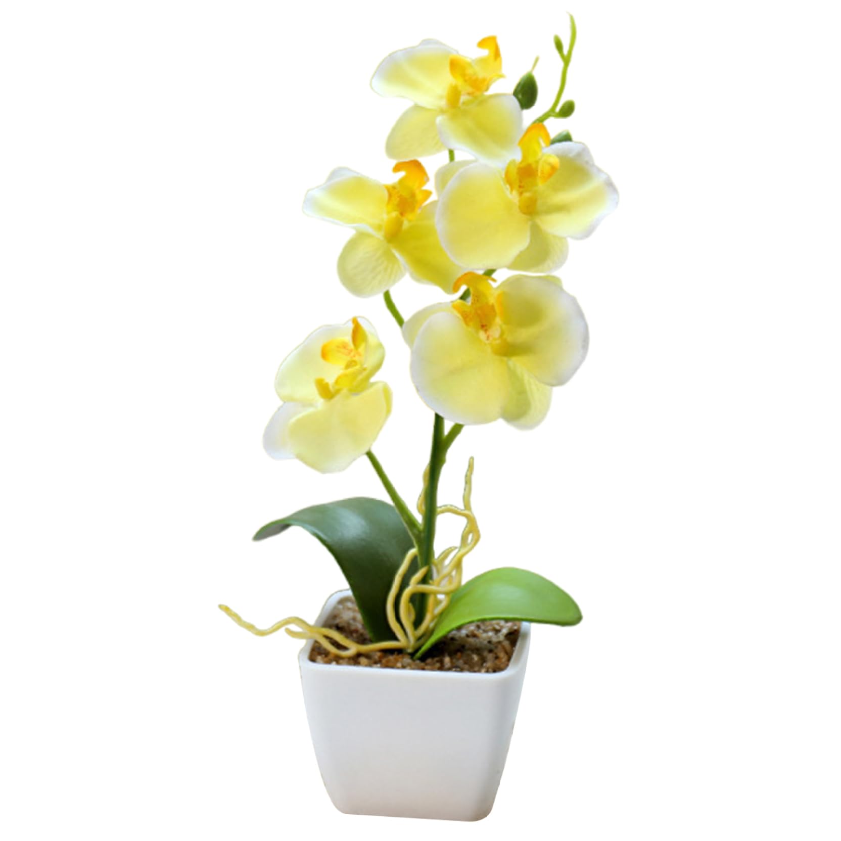 Fausse orchidée jaune pour sublimer votre bureau à domicile