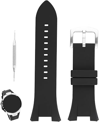XIW Compatible for 32mm14mm Armani Exchange AX Series AX1040 AX1041 AX1042 Rubber Watch Band Replacement for men Silicone Wirstband Strap women Bracelet