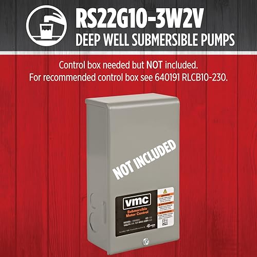 Red Lion RS22G10-3W2V 4-inch Premium Submersible Deep Well Pump with Stainless Steel Discharge, 1 HP, 22 GPM, 3-Wire, 230 Volt, Steel, 14942382 by Red Lion - Image 7