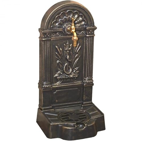 MetallWeb® Gartenbrunnen, Wandbrunnen Firenze, in unterschiedlichen Farben (Schwarz - Patina Gold)
