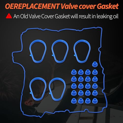 Image of HiSport Valve Cover Gasket Set VS50739R 89018220 VS50661 | Compatible with Chevy Colorado GMC Canyon Hummer H3 H3T Isuzu i-370 3.7L 2007-2012