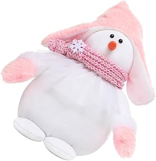 STAHAD 1Pc Boneco De Neve De Pelúcia Estatuetas Decoração Crianças Decoração Boneco De Neve Abominável De Pelúcia Enfeite De Boneco De Neve De Mesa Pano De Boneco De Neve Rosa Decoração