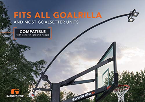 Goalrilla LED Basketball Hoop Light Illuminates backboard, Rim, and Court and Fits All Goalrilla and Other In-Ground Hoops (Renewed)