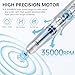 Kredioo Electric Nail Drill Professional for Salon Use 35000RPM Efile File Kit for Gel Nails Polish Remover with 11 Bits and Sanding Bands Build-in Bit Holder -Silver