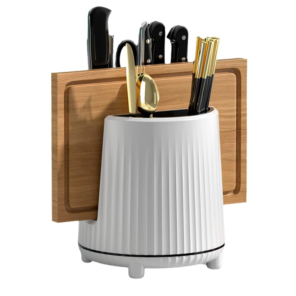 CTRLZS Rotating Knife Rack, Cutlery Rack, Spoon, Chopsticks, Fork Storage Rack Storage Box, Multifunctional Kitchen Storage B