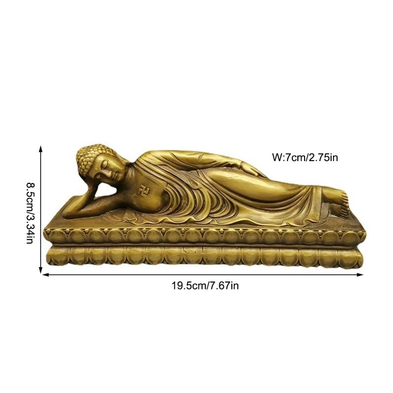 Posąg Buddy do wewnątrz leżącego Buddy Rzemiosło z brązu Bodhisattwa Dekoracja Home Decor Medytacja Statua Zen Dekoracja Medytująca Statua Buddy Rzeźba