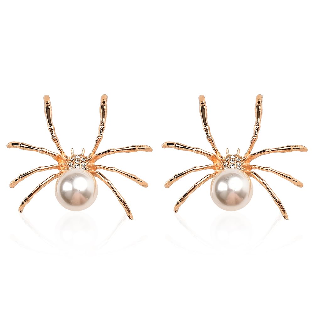 Spider Pearl Earrings for Women Halloween Stud Earring for Women Female Halloween Costume Decorations for Party