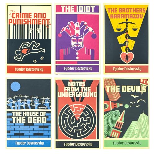 Image of Complete Collection of Fyodor Dostoevsky 6 Hardback Books Box Set: Crime and Punishment, Notes from the Underground, The Idiot, The Brothers Karamazov, The House of the Dead, The Devils
