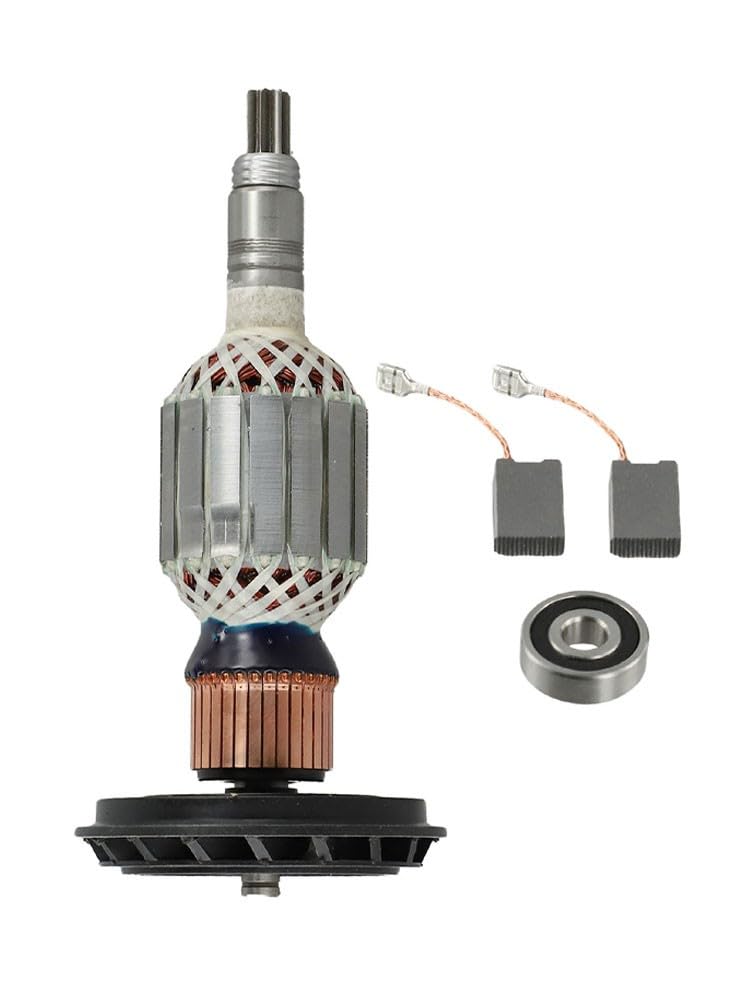 Lot de 4 ancrages de rotor de rechange pour marteau de démolition Bosch GBH11DE GSH11E, 220-240 V, 208 mm, 4 pièces avec brosse en carbone et roulement