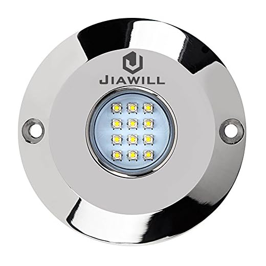 Jiawill 60W CREE LED Surface Mount Underwater Boat Lights 316L Stainless Steel with Internal Driver and Overheat Protection (Blue)