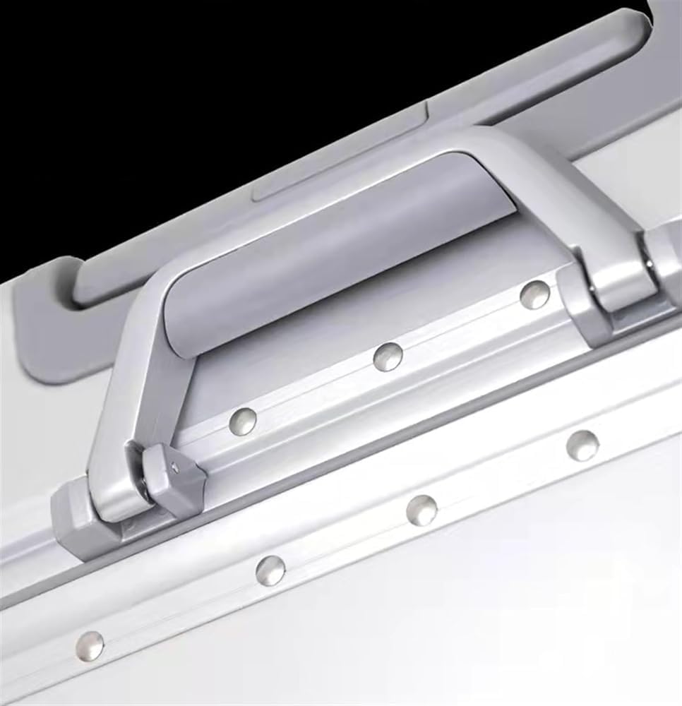 Walizka z twardą skorupą - Aluminiowy Magnez Metalowy Wózek Bagażowy - Duża Pojemność Walizka Podróżna, E, 24inch