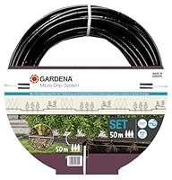 Gardena Micro-Drip-System Tropfbewässerungs-Set Hecken/Sträucher (50 m): Starter-Set, gebrauchsfertiges, wassersparendes Bewässerungssystem, einfache & flexible Anschlusstechnik (13501-20)