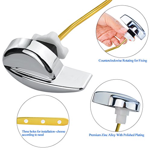 Jmkcoz Angle Fitting Side Mount Toilet Flush Lever Handle for TOTO Toilet Tank Universal Fit for Most Toilet, Toilet Repair Handle with Nut, Copper Lever by Jmkcoz - Image 3