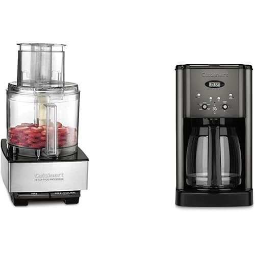 Cuisinart 14 Cup Food Processor & DCC-1200 12 Cup Brew Central Maker Coffee Maker2, Black Stainless Steel