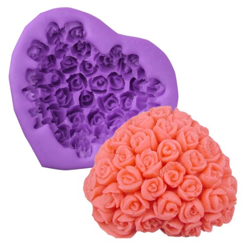 3d stampo silicone rosa a forma di cuore per torta...