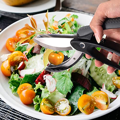 Salad Scissors, Multifunctional Salad Chopper Scissors Heavy Duty Kitchen Stainless Steel Scissor Chopper for Kitchen Cutting Tool by TOYMIS - Used condition - Image 5