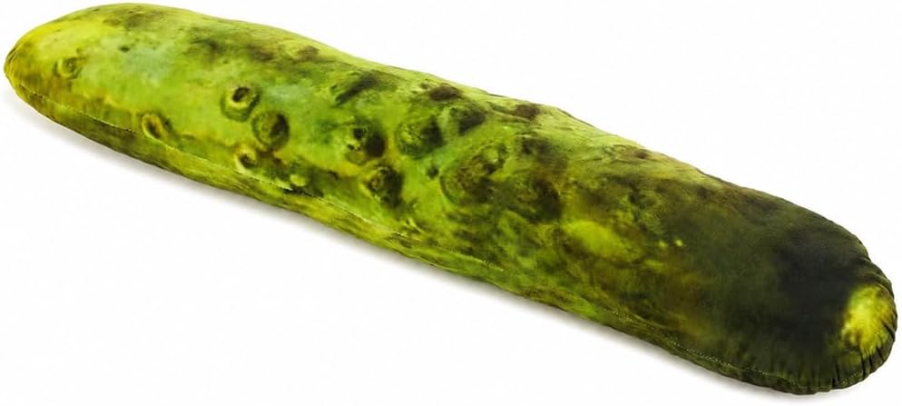 3D Simulation Pickle Cucumber Pillow, Cute Pickle Throw Pillow,Funny Food Plushie Pillows Soft Stuffed Lumbar Back Cushion Vegetable Decorative Pillows for Home Decor (17.7inch)