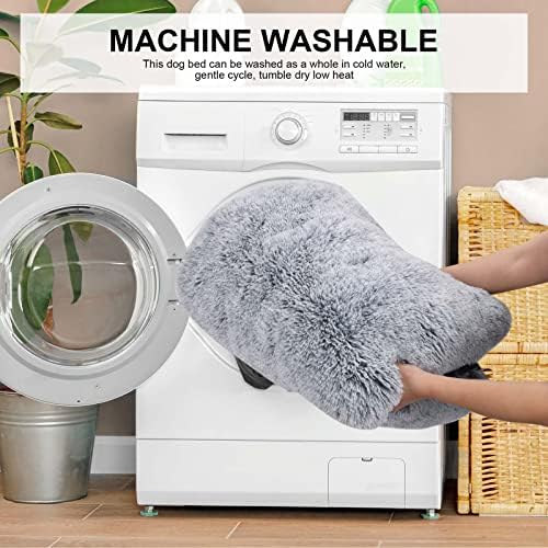 Enjamoy Large Dog Bed Washable, Soft Plush Calming Dog Beds Dog Crate Mattress Cushion for Large Medium Small Dogs Fluffy Dog Mat,60x45x8cm