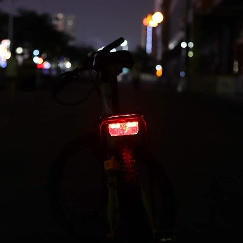 Miniatura 7 de Luz trasera para portabicicletas con 2 modos constante e intermitente, luz trasera de bicicleta fácil de instalar en el estante de carga, ajuste de