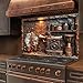 Tempered Glass Backsplash for Kitchen, Vintage Coffee Grinder Glass Backsplash, Copper Look Backsplash for Kitchen Wall, Rustic Kitchen Backsplash, Easy to Install Stove Backsplash