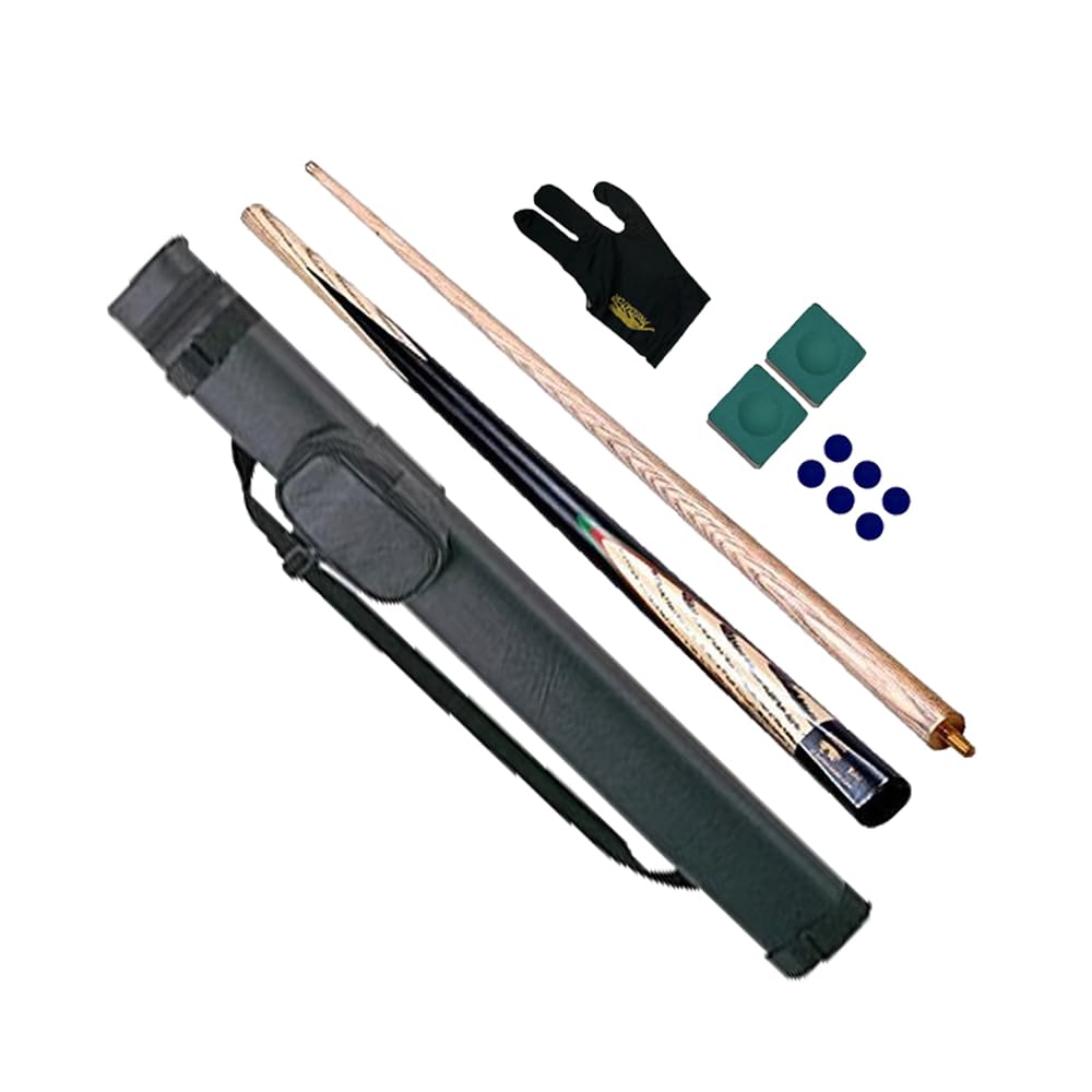 Billiedge Combo Bridge Billiards Snooker and Pool Half Cue, Hard cue case (Black), One Black Glove Two Chalk and Six Tips