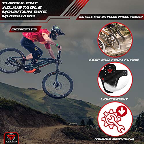 image for Turbulent - Pair Adjustable Mountain Bike Mudguard – Bicycle MTB Whe