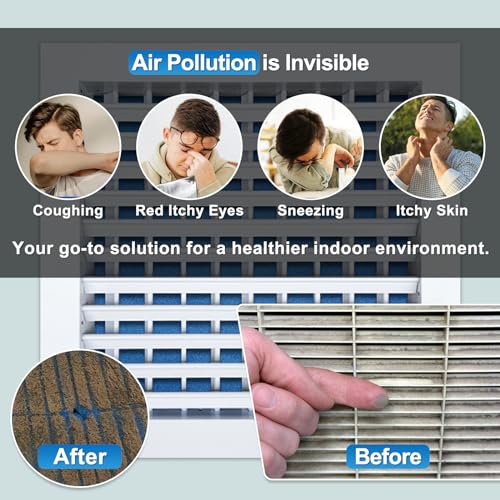 UCINNOVATE 50x230 cm Luftfilterrolle (für ca. 50 Filter), MERV 8 elektrostatischer Filter, zuschneidbar für Boden-, Decken- & Lüftungsgitter, inkl. 66 Klebehaken