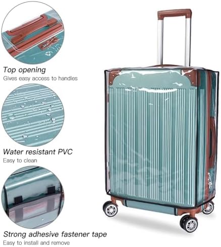 Luggage Suitcase Cover, Water proof PVC Suitcase Protector Cover for Wheeled Travel Cases, Thick Protective Sleeve for for Wheeled Suitcase(18inch) — 사진 5
