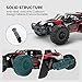 DEERC DE37 Remote Control Car 1/16 Scale RC Cars, 20 KM/H RC Truck for Kids Adults, All Terrains Off Road Monster Truck, 30 Min Running Time Outdoor Cars Toy for Boys & Girls, Color Red