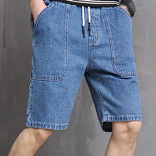 Short en jean multi-poches avec taille élastique et cordon ajustable