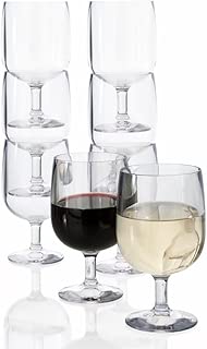 Stackable 8-ounce Plastic Wine Stems | Set of 8 Clear - coolthings.us