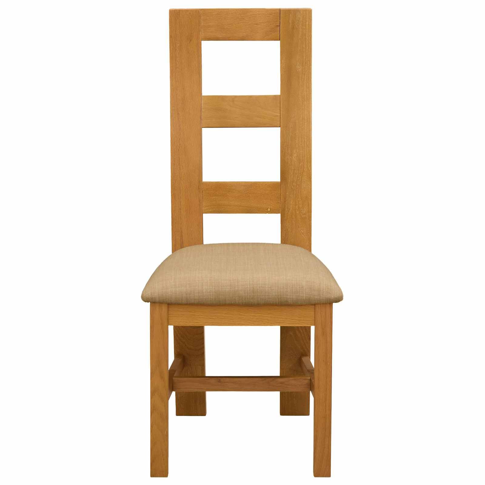 Krzesło do jadalni, zestaw 2 sztuk, z litego drewna dębowego, beżowe, z tapicerką i ergonomicznym oparciem, do kuchni i jadalni, nowoczesne wzornictwo, wygodne siedzisko