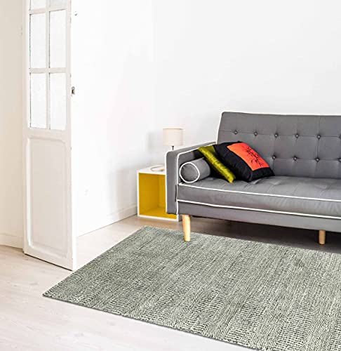 RUG PRINCE Alfombra Prinz Handloom Grass Gabbeh gris 80 x 300 cm moderna alfombra de pelo corto tejida a mano, suave, monocolor, hecha a mano, diferentes tamaños y diseños