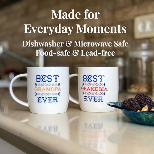 Triple Gifffted Worlds Best Grandparents Coffee Mugs Gift Set, 13oz Ceramic - Image 4