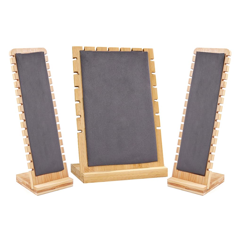 LOARNIEA Necklace Display Stands for Selling Necklace Holder Necklace Display Storage Jewelry Display Storage Set 3PCS (Gray)