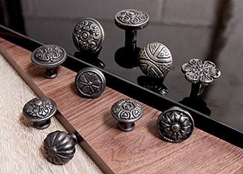 Infinity Decor Black Cast Iron Round Cupboard Knob Chest Drawer Handle Cabinet Kitchen Pull (412)