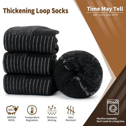 Time May Tell Mens Merino Wool Hiking Cushioning Socks For Outdoor Wool-Socks-For-Mens 3 Pack2