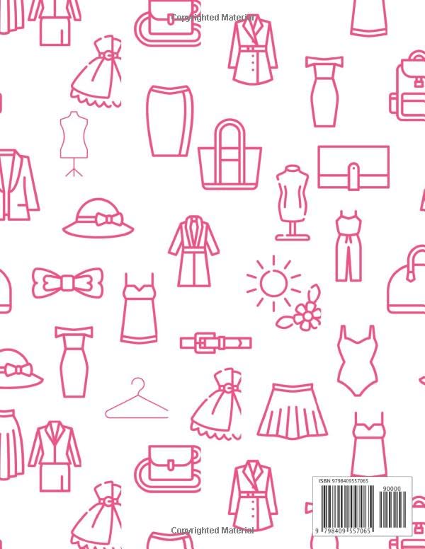 fashion design clothes sketchbook for girls and women: for drawing, writing, painting, sketching or doodling with cute clothes and accessories ... 8.5x11 inch 21.59x27.94 cm, 120 blank Pages image 3