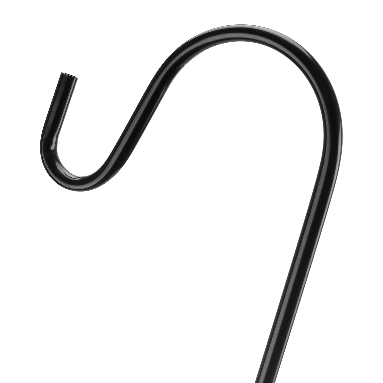 Lot de 10 crochets de berger à hauteur réglable avec base, 81,3 cm, crochet de bordure de jardin en métal noir pour lanternes, paniers de plantes, coutures à 4 sections