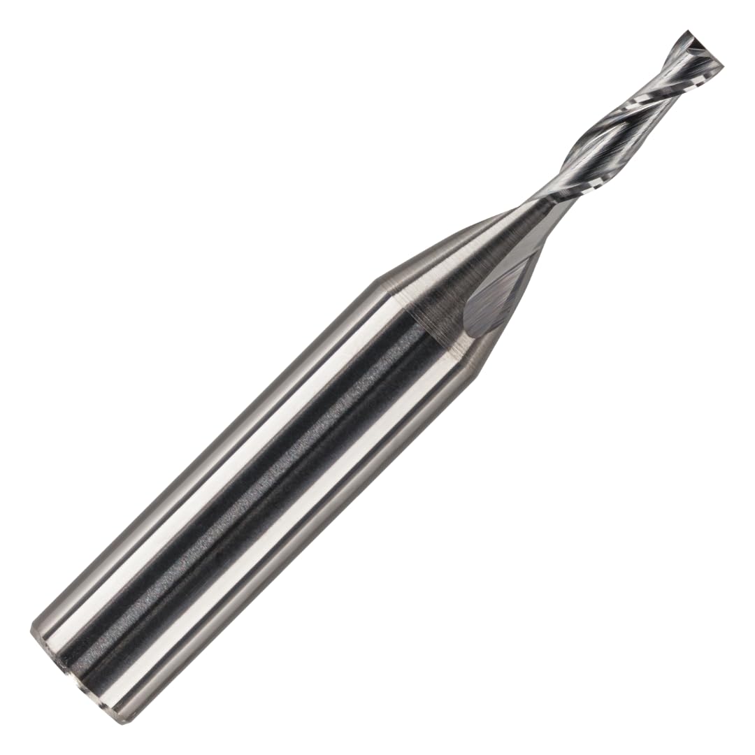 Rennie Tools - 8mm Shank Solid Carbide 2 Flute Up Cut Router Bit 3mm Cutting Diameter x 12mm Flute. CNC Router Cutter / Spiral Flute Cutter End Mill For Routing Soft Wood Hard Wood MDF PVC Plywood Etc — image 1