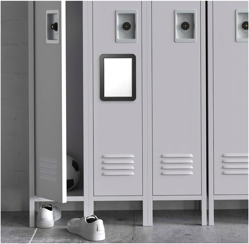 10 Pack Black Magnetic Locker Mirror,5" x 7" Iocker Mirror Magnetic - Small Mirrors for School Locker, Bathroom, Workshop Toolbox, Office Cabinet,Easy Install