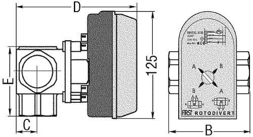 Rotodivert 3-Wege Umschaltventil EMV 110 F3L mit Antribe für Heizung Heizungsanlagen Auswahl-Rotodivert 9004572-DN25