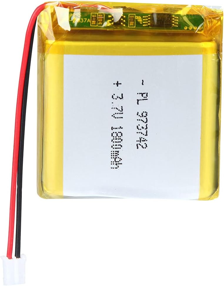 AKZYTUE 3.7V 1800mAh 973742 Lipo Battery Rechargeable Lithium Polymer ion Battery Pack with JST Connector