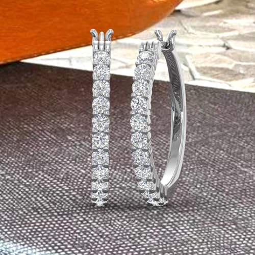 1/4 to 3/4 Carat Natural Diamond Hoop Earrings in 10K Gold or in Platinum4