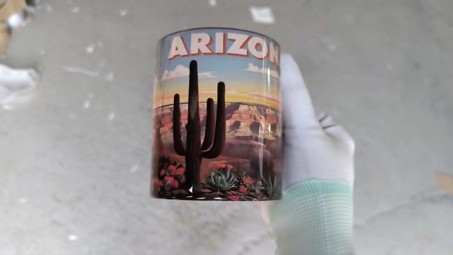 Taza de cerámica roja estilo desierto 15 oz miniatura 7