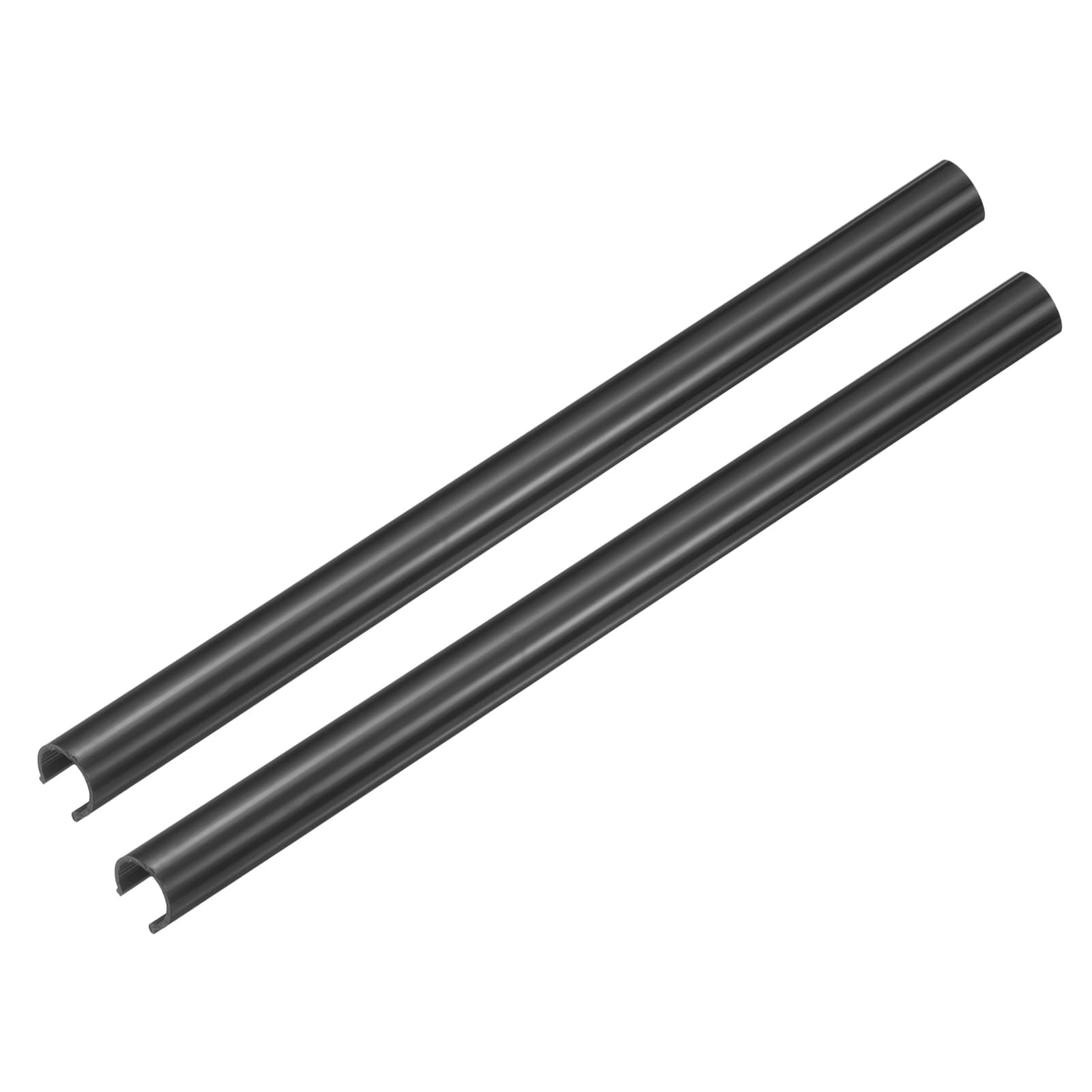 sourcing map 2Pcs Radiator Pipe Sleeves 15 x 300mm (0.59 x 11.81) - Plastic Radiator Pipe Covers for Kitchen, Bathroom, Toilet Gas Wall Tube Decoration, Black