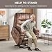 IOMOR Large Power Lift Recliner with Massage and Heat for Elderly, Heavy Duty & Safety Motion Reclining Mechanism, Ergonomic Electric Wider Chair with USB Port, 2 Hidden Cup Holders (1, Brown)