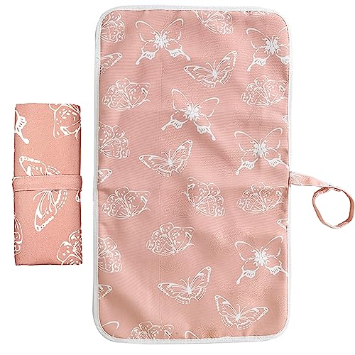 Wendergo Tragbare Wickelunterlage Baby Reise Wickelunterlage Faltbare Windelunterlage, 60 x 35 cm, Wasserdicht, Abwischbar, Leicht, Perfekt für Unterwegs und Zuhause, Neugeborene Essentials (Rosa)